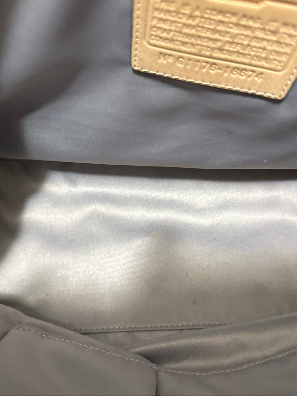 Coach Quilted Navy Patent Leather Tote - Picture 4 of 5